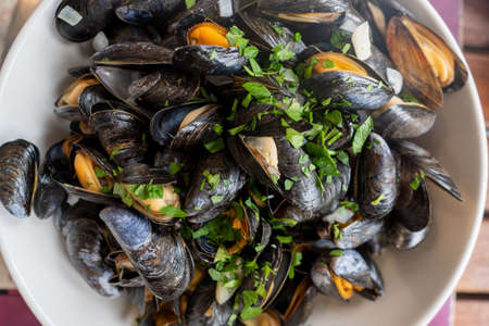 a plate of fried mussels