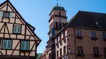 a typical village in Alsace, Franceのeditorial素材