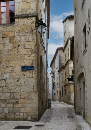 view of medieval street in France, Perigueuxの写真素材