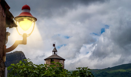Tarascon-sur-ariege, the Castella tower, now also clock tower