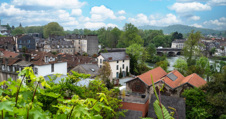 view of the city of Pau, Aquitaine, Franceのeditorial素材