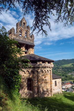 A view of the Calvary Chapel of Castillon-en-Couserans, Franceの写真素材