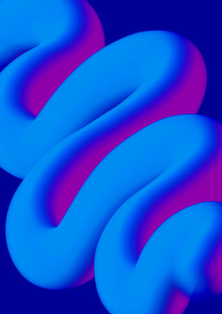 Abstract background with blue and pink wavy lines. Vector illustration.の写真素材