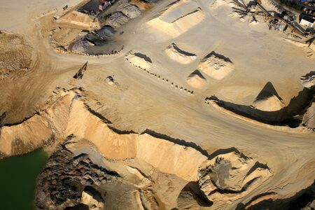 Aerial view of a quarry of limestone in France