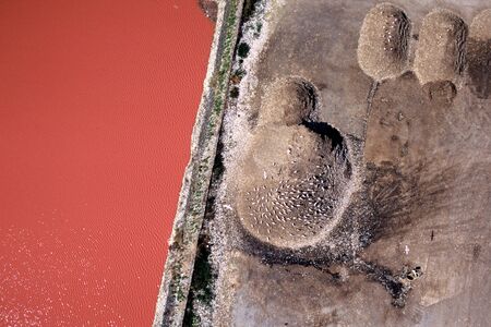 Aerial view of a waste disposal near La Tranche sur Merの写真素材