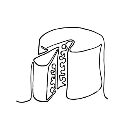 Cheese illustration. Outline signs for dairy product store. line art, Vectorのイラスト素材
