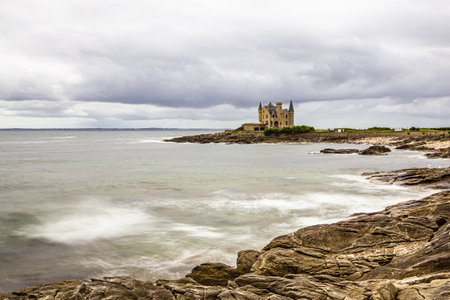 the Chateau Turpault, on the Quiberon peninsula, in Brittanyの写真素材