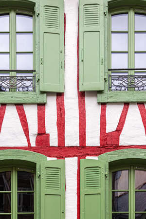 view of the medieval old town of Vannes, in Brittanyの写真素材