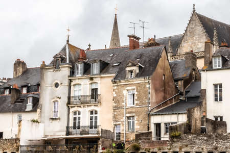 view of the medieval old town of Vannes, in Brittanyの写真素材