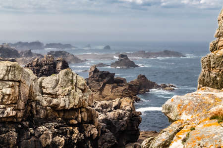 the island of Ouessant, off Brittanyの写真素材