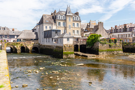 the city of Landerneau in Brittanyのeditorial素材