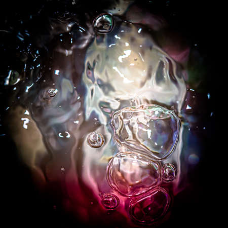bubbles in colored water