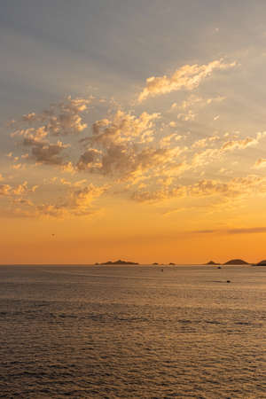 Ajaccio bay and the Sanguinaires islands, at sunset