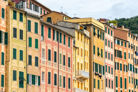 Camogli, village on the Portofino peninsula, in Liguriaの写真素材