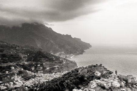 the village of Ravello, on the Amalfi Coast, Italyの写真素材