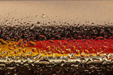 water drops on a metal surfaceの写真素材