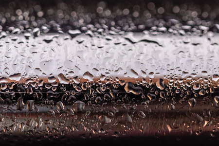 water drops on a metal surfaceの写真素材