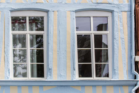old house facades in the city of Rouen, in Normandyの写真素材