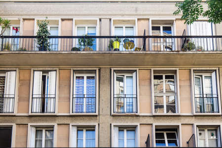 building facades of the city of Le Havre, in Normandyの写真素材