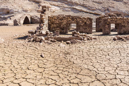 the Mansilla de la Sierra dam, in the province of Rioja, dry
