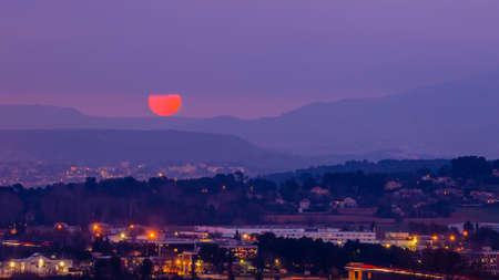 super blood moon over Aix en Provence