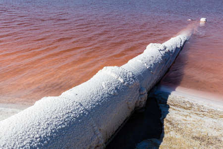 the salt lake of Lavalduc, in Provenceの写真素材