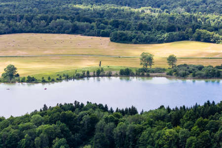 the lakes region, in the French Jura, seen from the peak of the Eagle