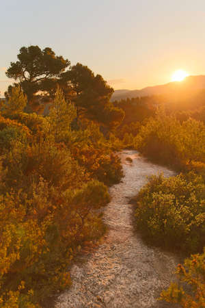sunrise over the Sainte Victoire mountain, in Provence