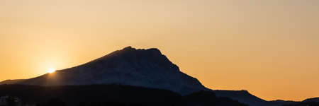 Sainte Victoire mountain at sunriseの写真素材