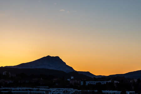 Sainte Victoire mountain at sunriseの写真素材
