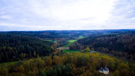 Rural landscape of the Wildenburg area, Germanyの写真素材