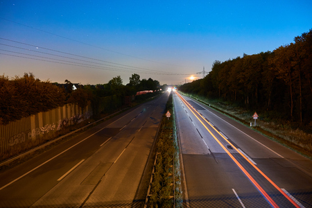longexposure picture of a highwayの写真素材