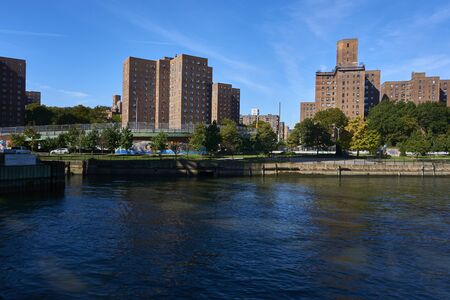 Brown high buildings in New Yorkの写真素材