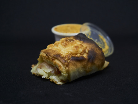 pizza bun looking nice with molten cheese and herb butterの写真素材