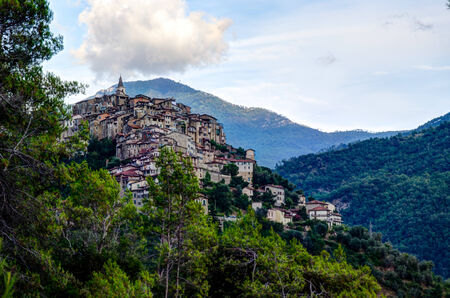 Apricale, Liguria, Italyの写真素材