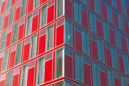 futuristic red building facadeの写真素材