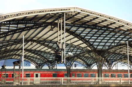 Railway Station in Cologne, Germanyの写真素材