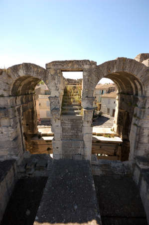 Detail of the Roman Arena in Arles, Franceの写真素材