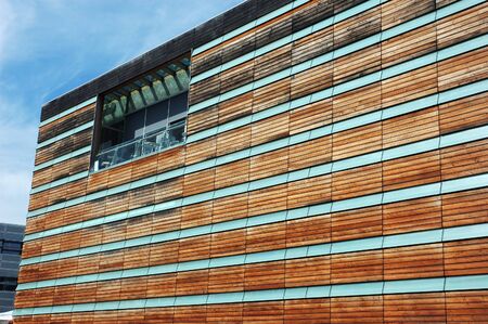 Wooden Facade of a modern Office Building
