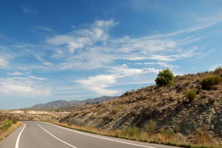Lonely road in the Spanish Sierra Nevada