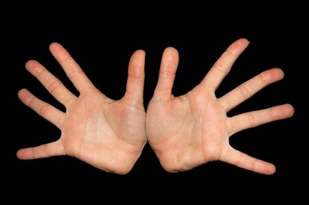 hands isolated on black