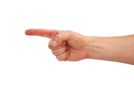 Finger Pointing the Way, isolated on white Background