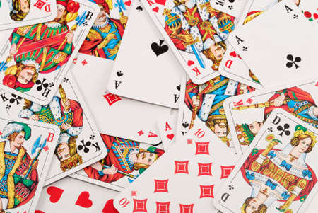Scattered deck of playing cards