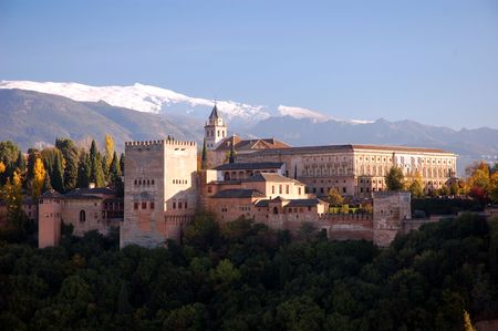 alhambra palace in granada, spainのeditorial素材