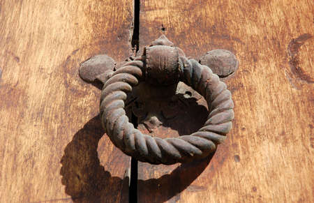 ancient door handle in granada, spainのeditorial素材