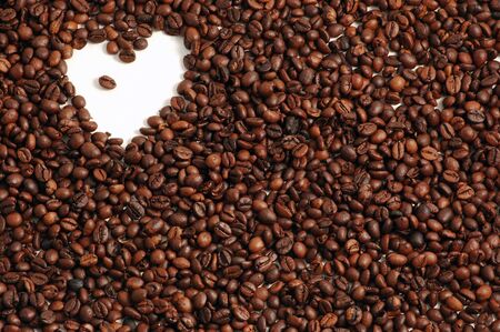Coffee Background with Heartの写真素材