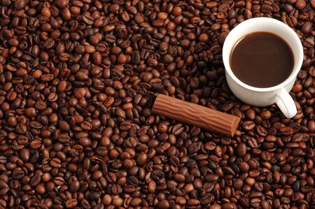 Cup of Coffe with a Pralineの写真素材