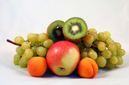 fresh fruits on whiteの写真素材