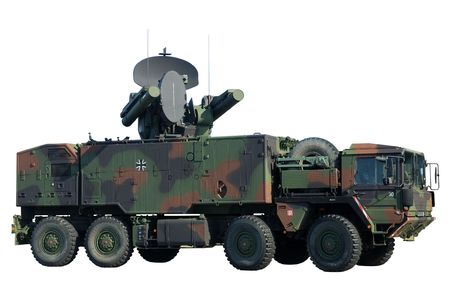 German military truck isolated on white background