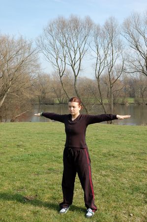 Teenage Girl Exercisingの写真素材